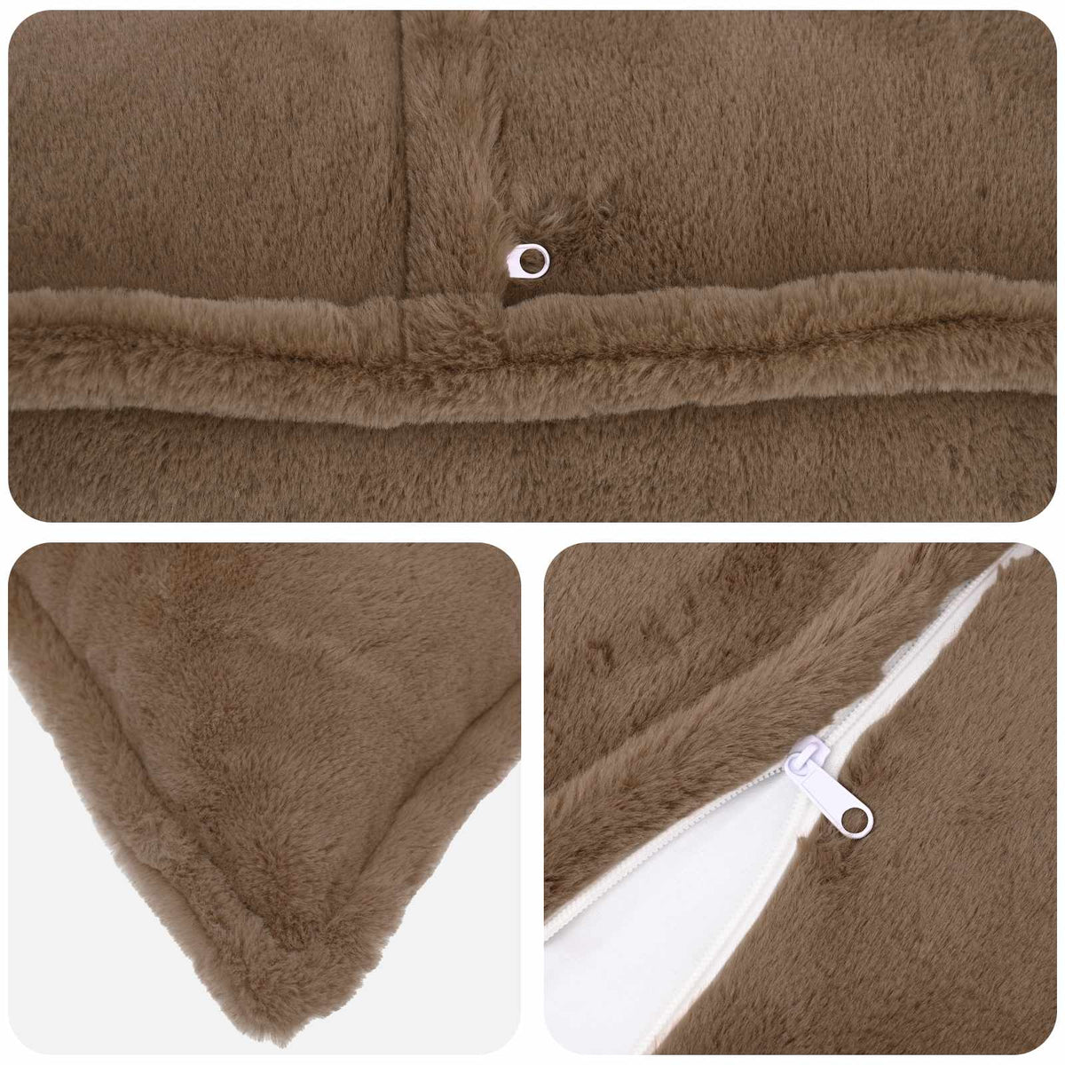 Cushion Cover 6 pcs HOUTEN Light Brown 40 x 80 cm