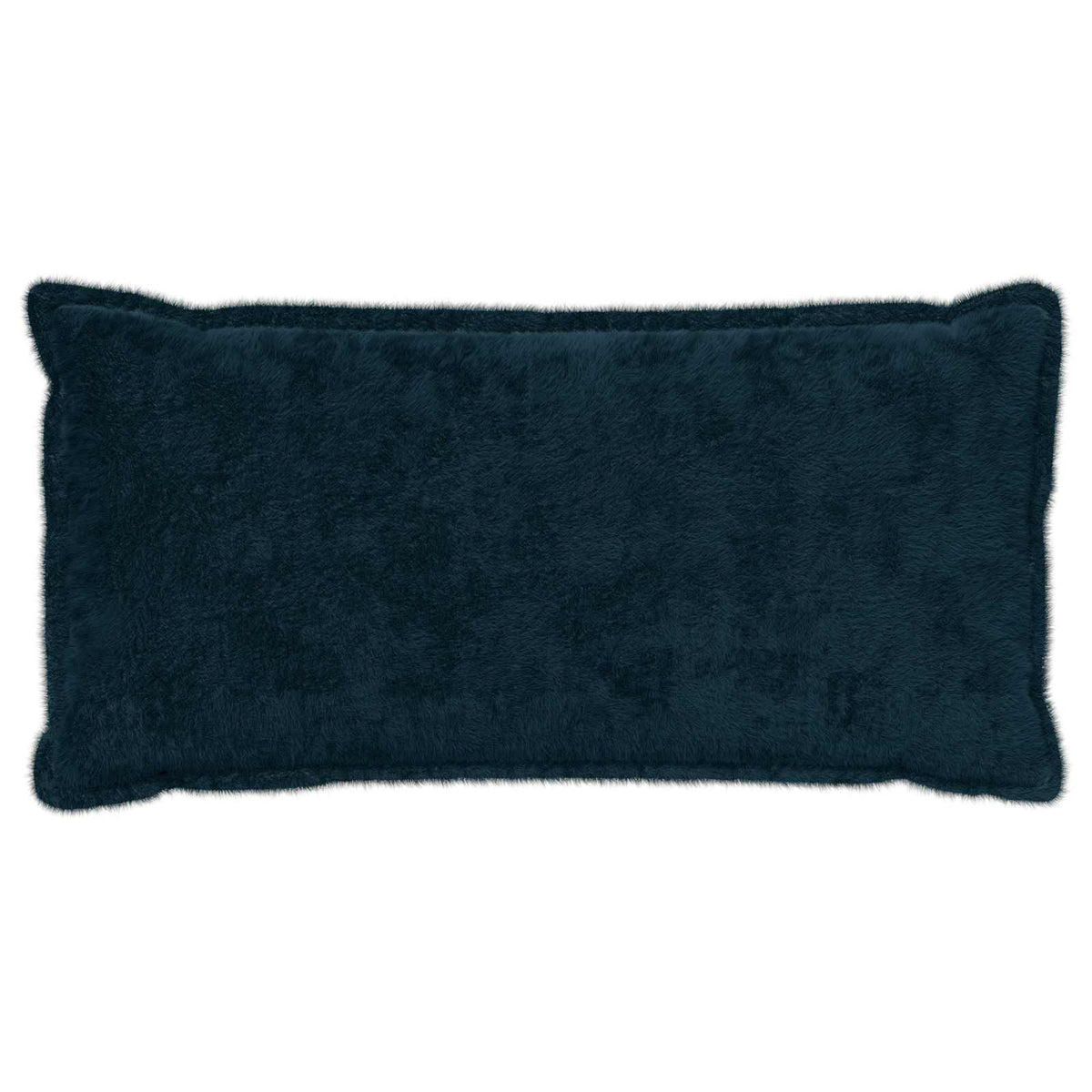 Cushion Cover 2 pcs HOUTEN Navy Blue 40 x 80 cm Faux Rabbit Fur