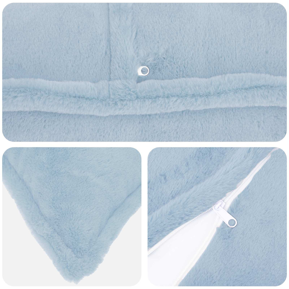Cushion Cover 2 pcs HOUTEN Light Blue 40 x 80 cm