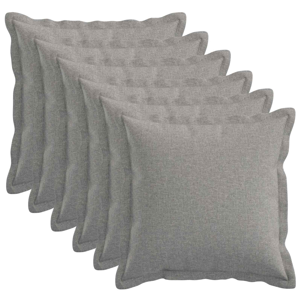 Cushion Cover 6 pcs HOUTEN Cloud Grey 45 x 45 cm Faux Linen