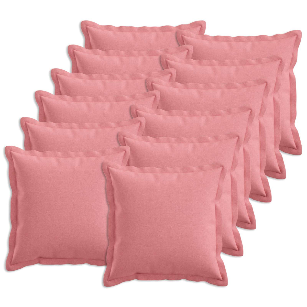 Cushion Cover 12 pcs HOUTEN Pink 45 x 45 cm Faux Linen