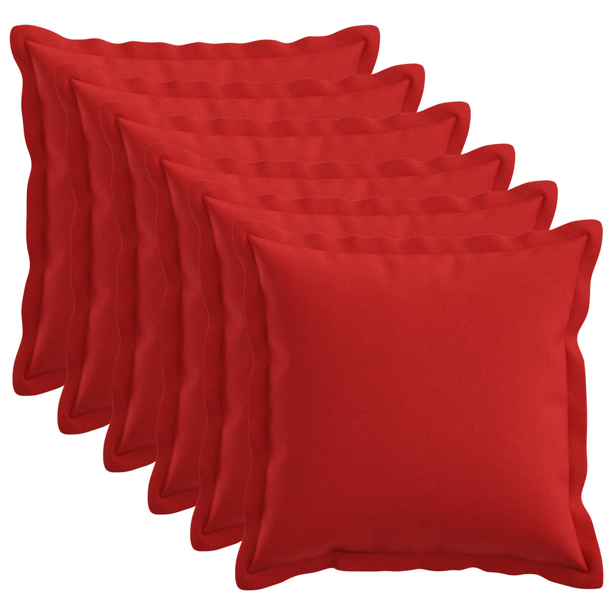 Cushion Cover 6 pcs HOUTEN Red 45 x 45 cm Faux Linen