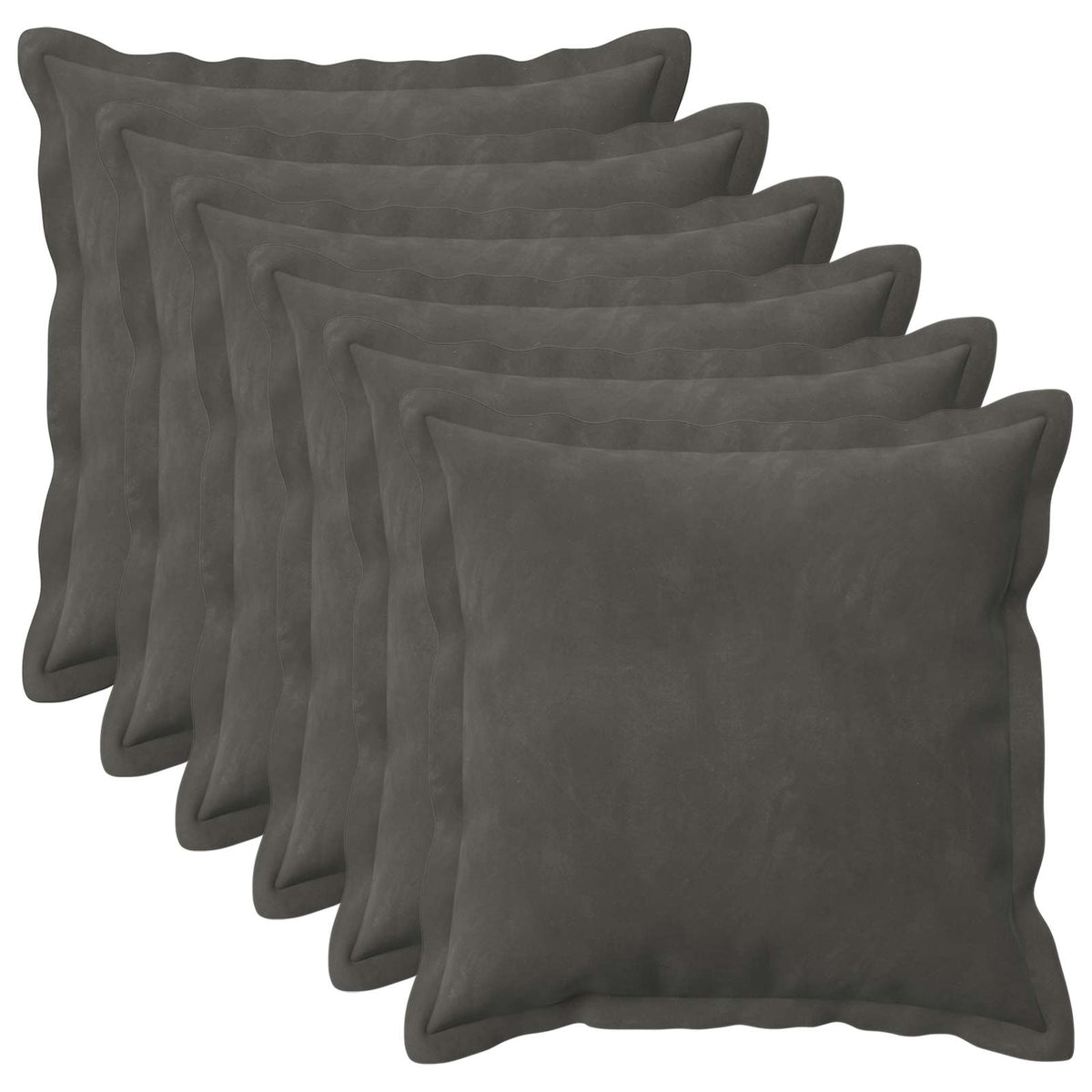 Cushion Cover 6 pcs HOUTEN Dark Grey 45 x 45 cm Velvet
