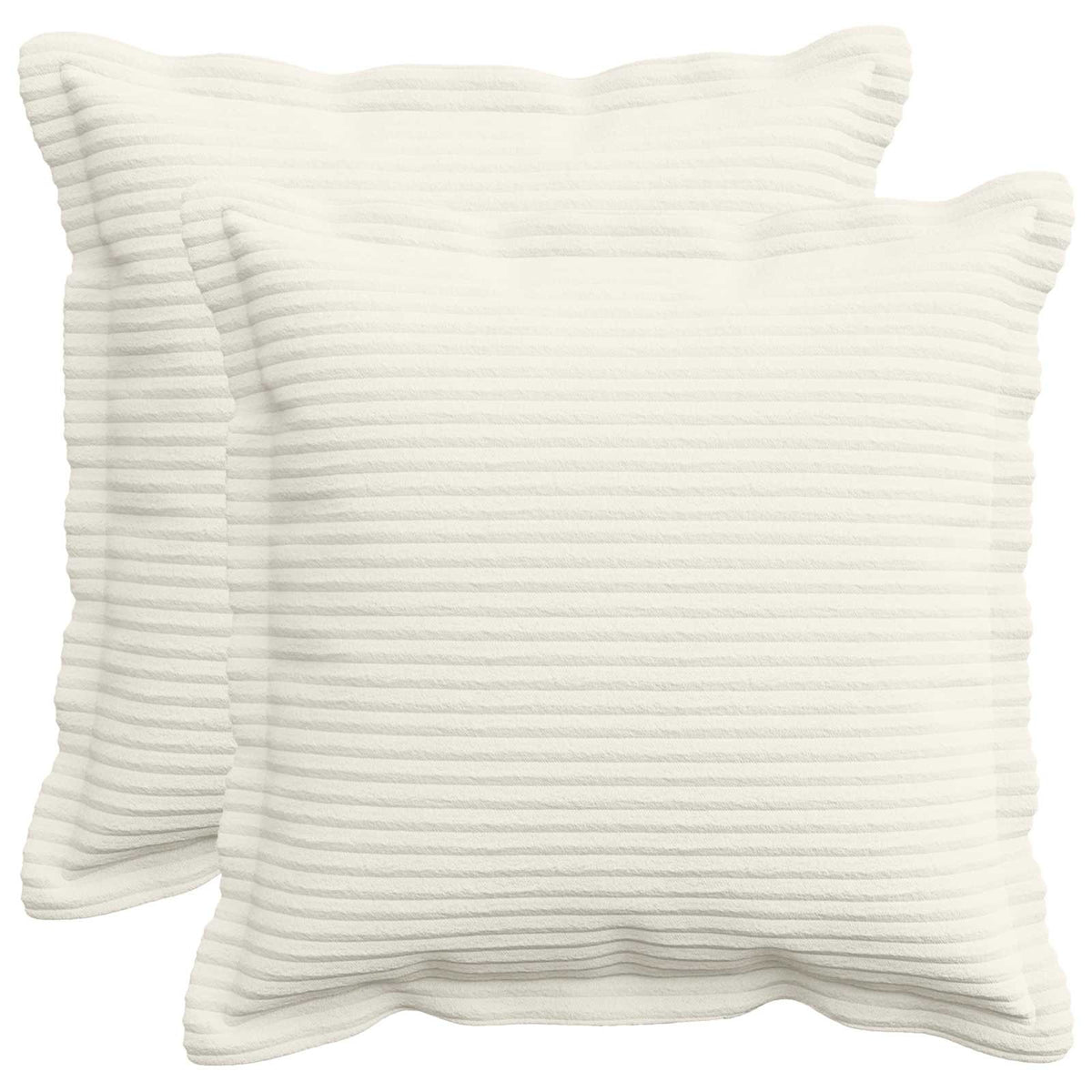 Cushion Cover 2 pcs HOUTEN Cream 45 x 45 cm Corduroy