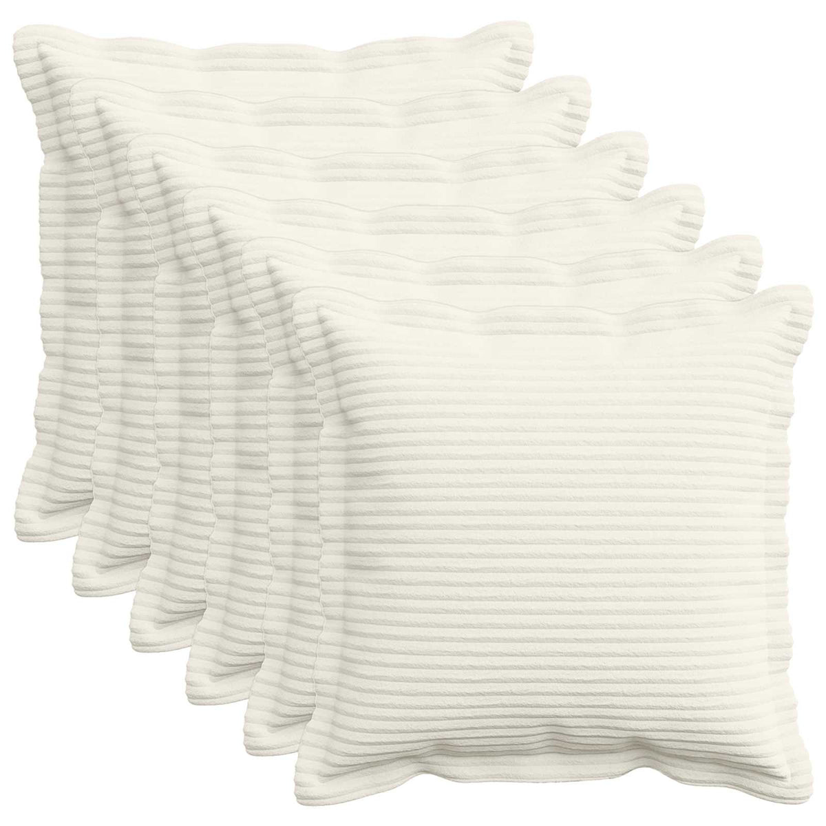Cushion Cover 6 pcs HOUTEN Cream 45 x 45 cm Corduroy