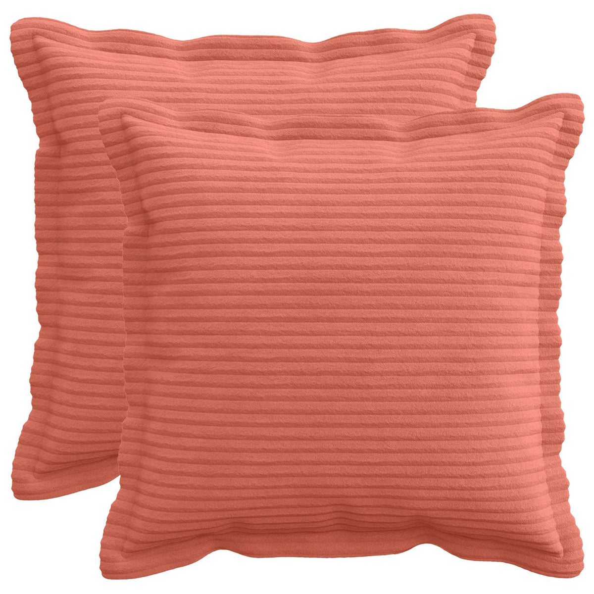 Cushion Cover 2 pcs HOUTEN Red Orange 45 x 45 cm Corduroy