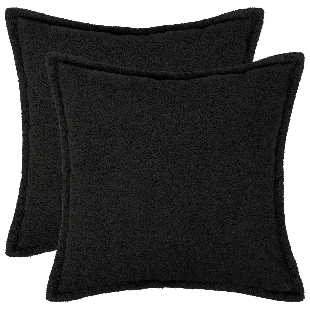 Cushion Cover 2 pcs HOUTEN Black 45 x 45 cm Bouclé