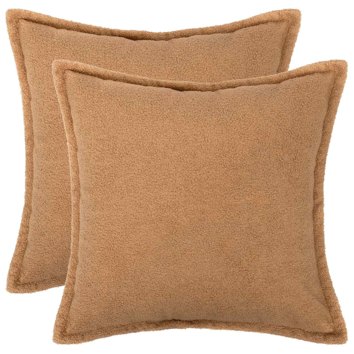 Cushion Cover 2 pcs HOUTEN Beige 45 x 45 cm Bouclé