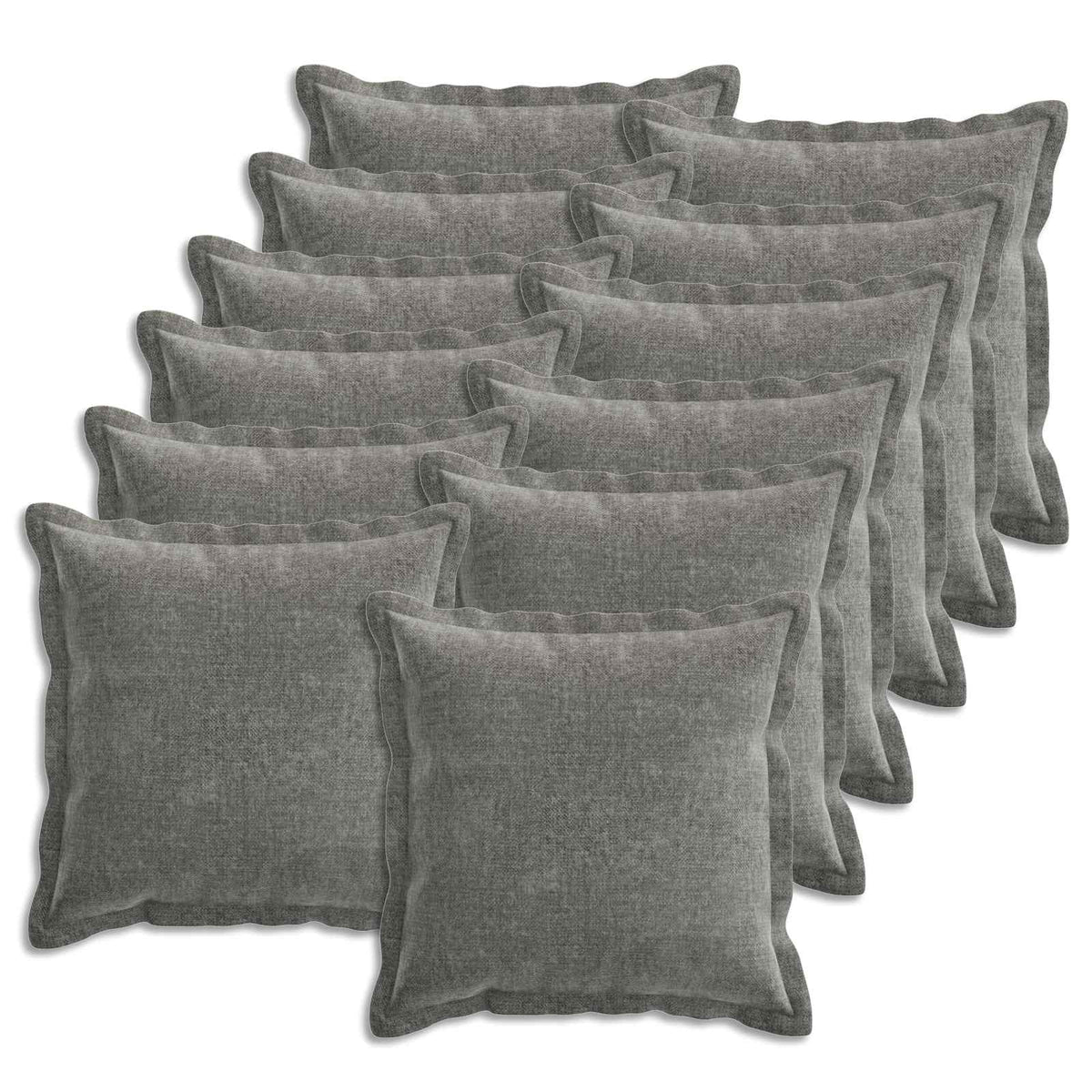 Cushion Cover 12 pcs HOUTEN Dark Grey 45 x 45 cm