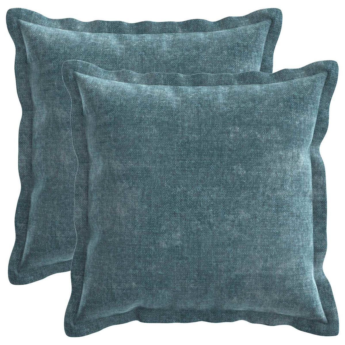 Cushion Cover 2 pcs HOUTEN Blue 45 x 45 cm Chenille Fabric
