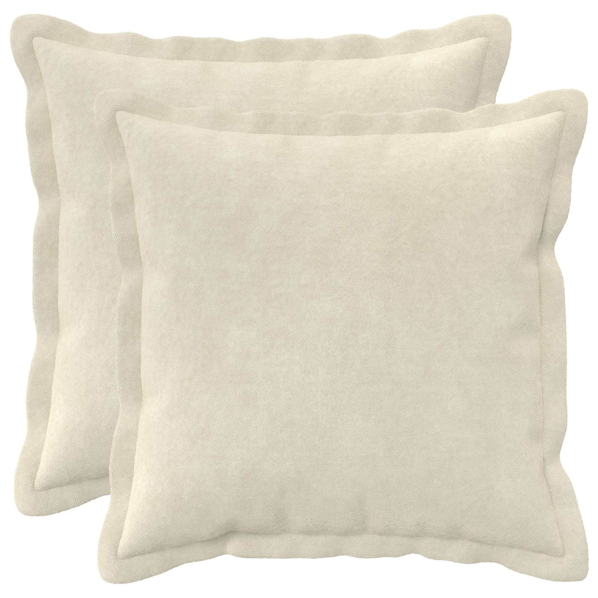 Cushion Cover 2 pcs HOUTEN Cream 45 x 45 cm Microfiber Fleece