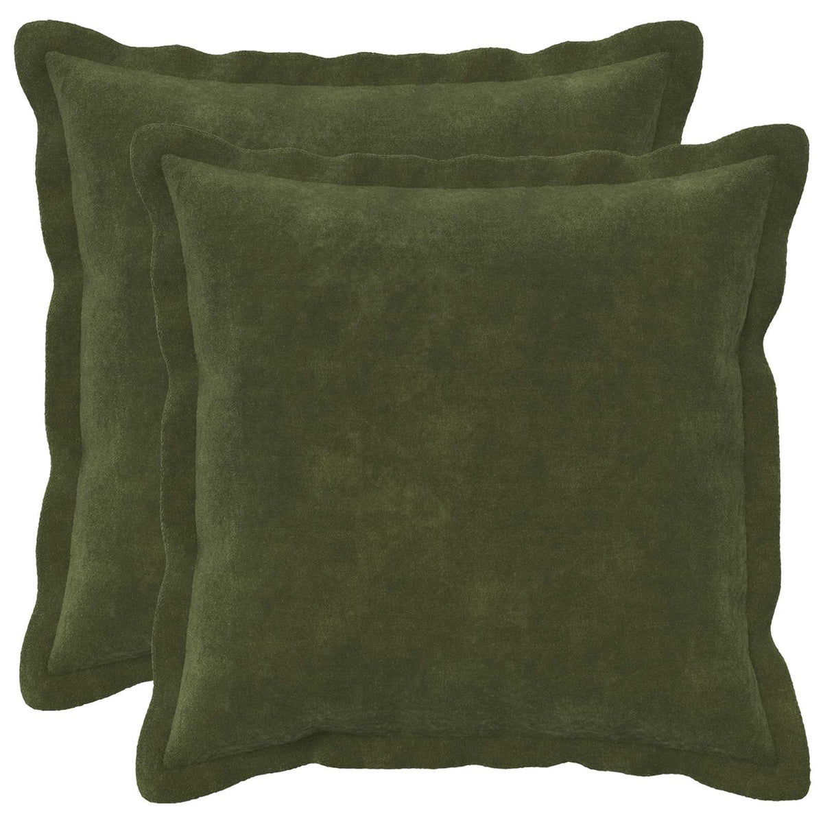 Cushion Cover 2 pcs HOUTEN Green 45 x 45 cm Microfiber Fleece