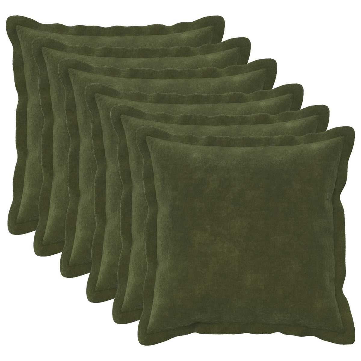 Cushion Cover 6 pcs HOUTEN Green 45 x 45 cm Microfiber Fleece