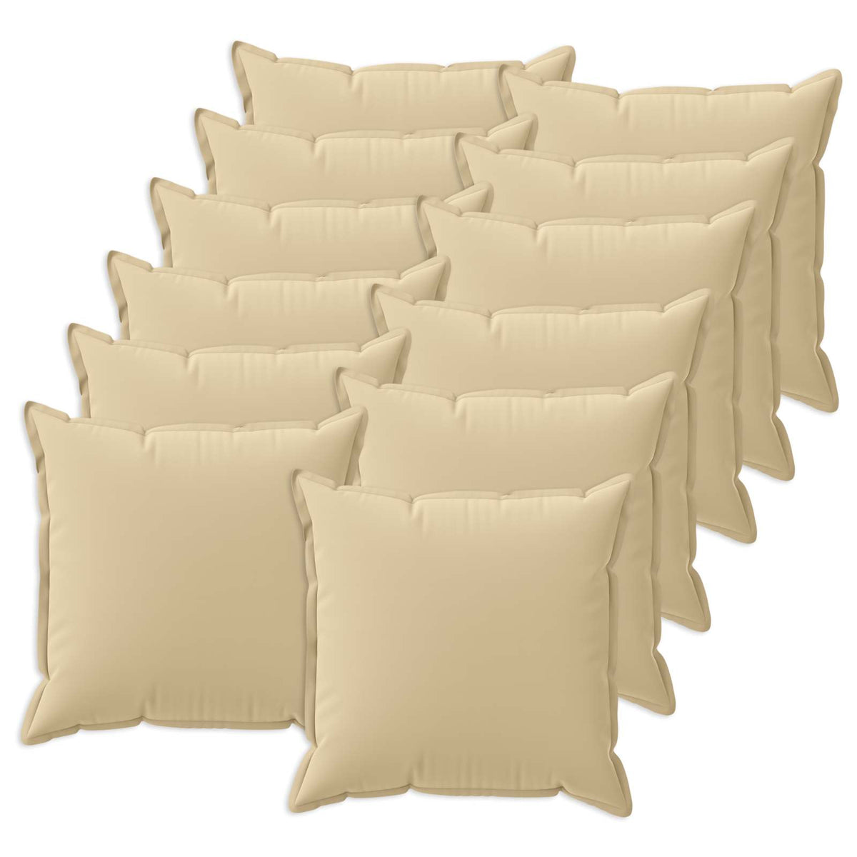Cushion Cover 12 pcs HOUTEN Beige 45 x 45 cm Polyester