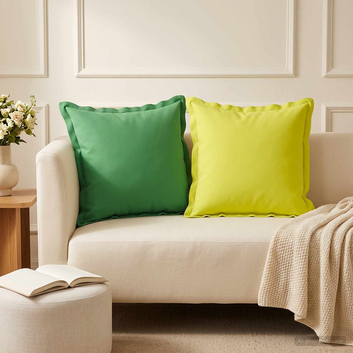 Cushion with Pillow HOUTEN 6 pcs Green Polyester
