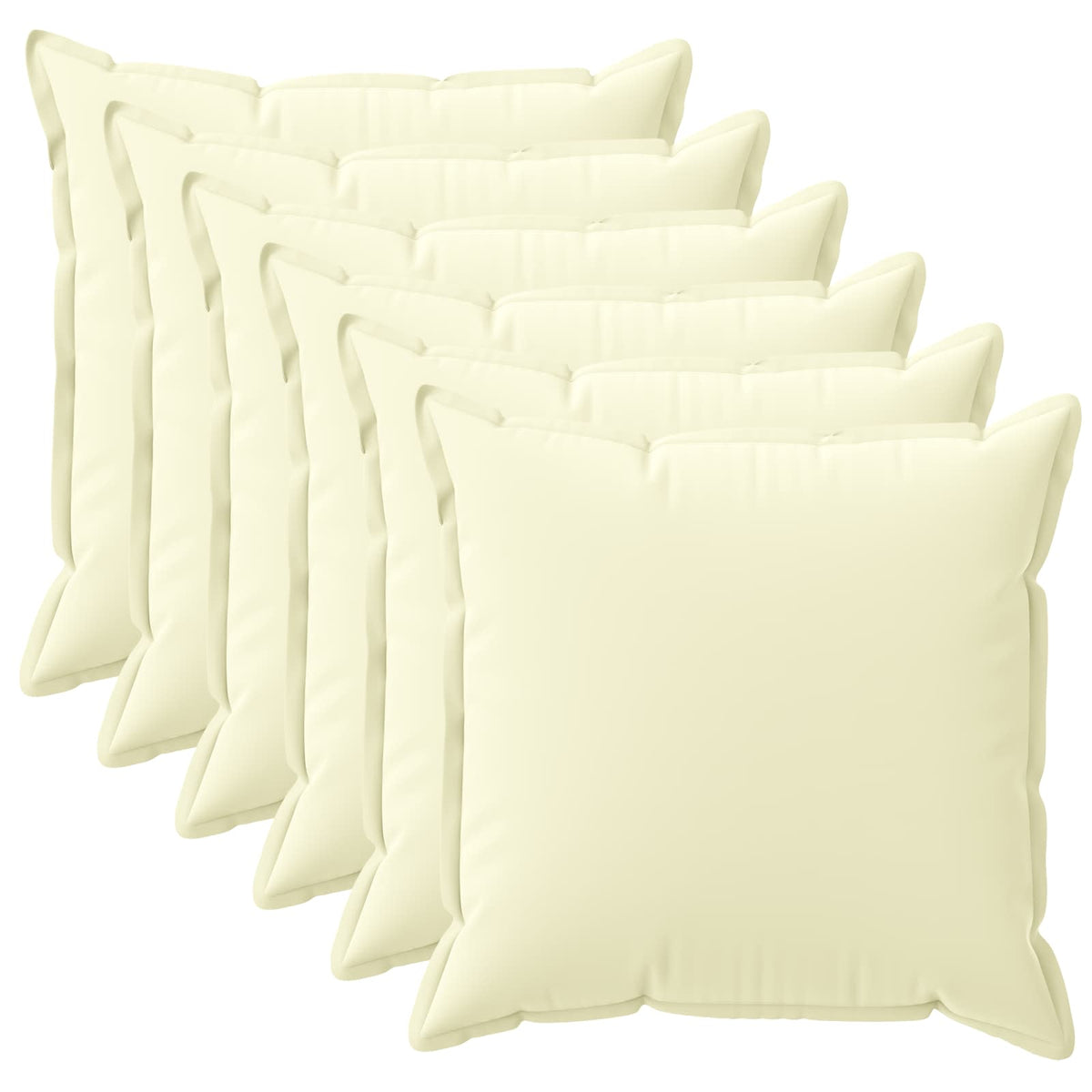 Cushion Cover 6 pcs HOUTEN Cream 45 x 45 cm Polyester
