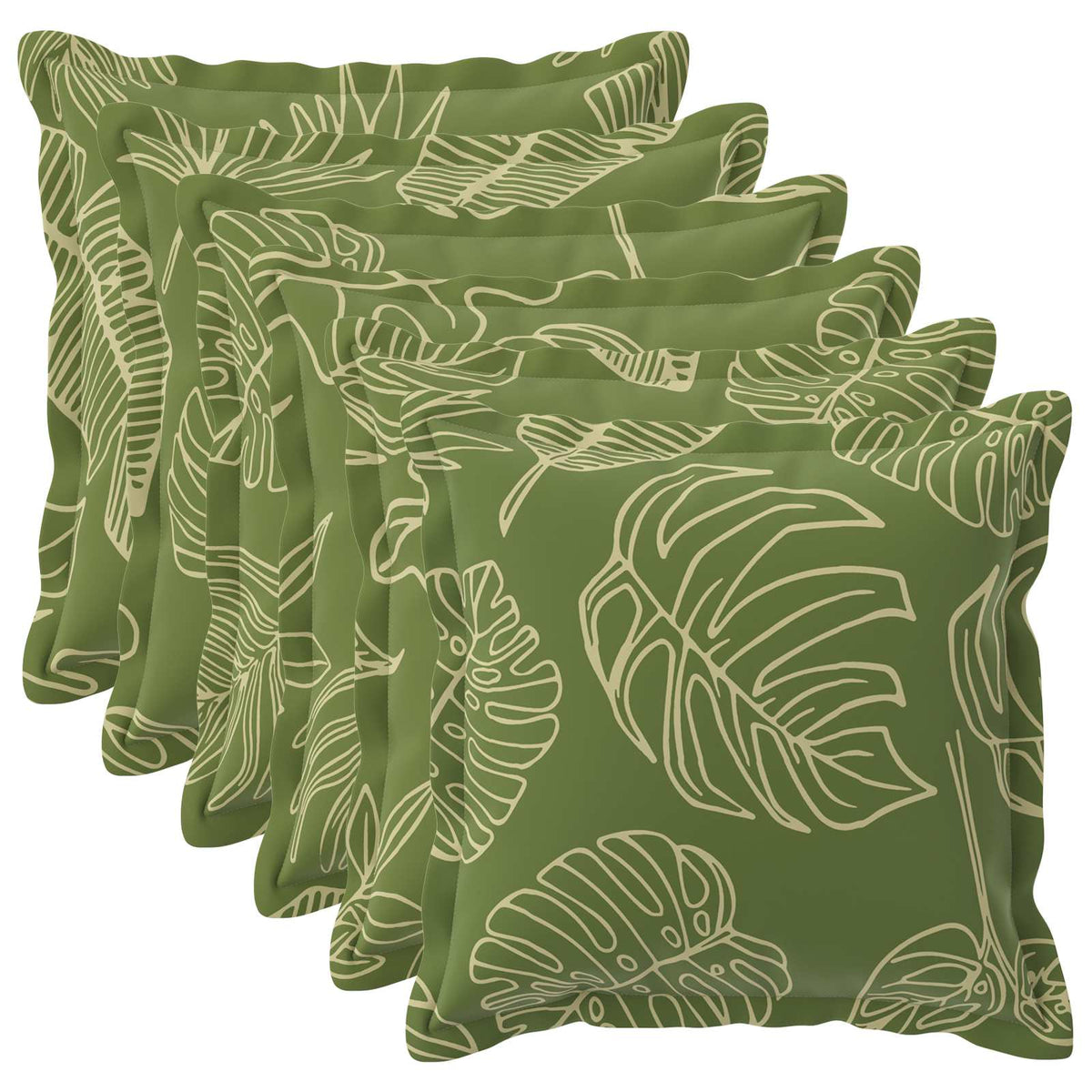Cushion Cover 6 pcs HOUTEN Leaf Design 45 x 45 cm Polyester