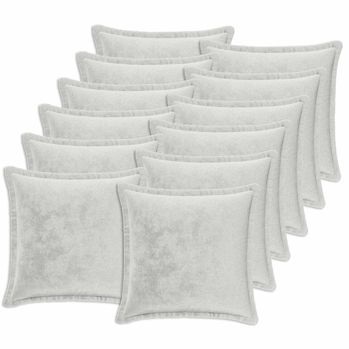 Cushion Cover 12 pcs HOUTEN Light Grey 45 x 45 cm Flannel