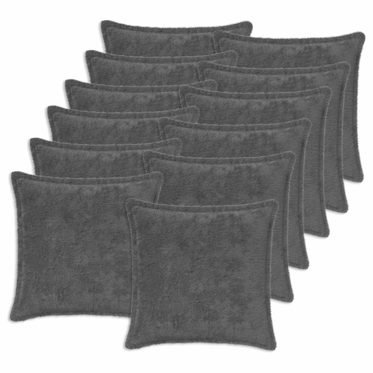 Cushion Cover 12 pcs HOUTEN Dark Grey 45 x 45 cm