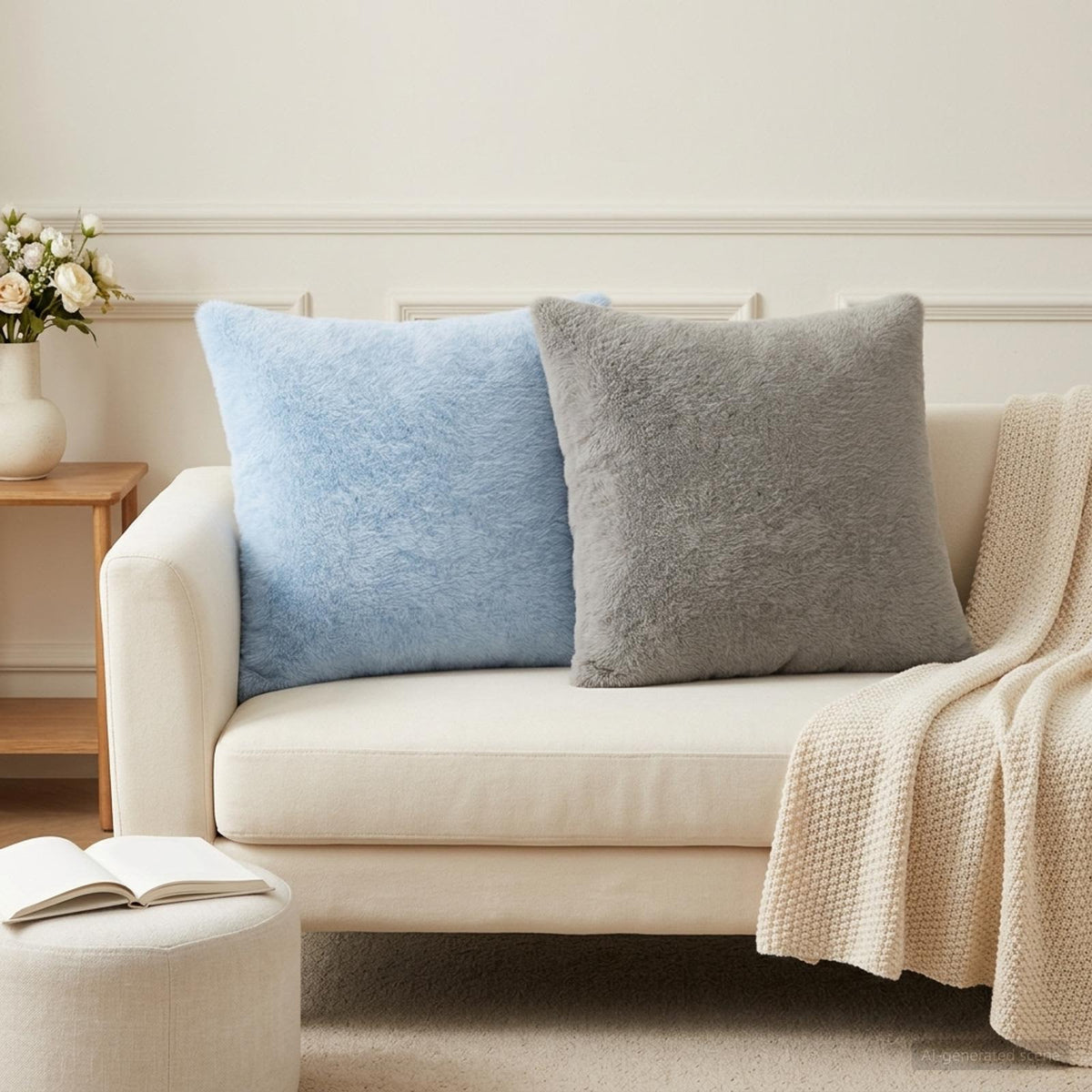 Cushion Cover 6 pcs HOUTEN Light Blue 45 x 45 cm