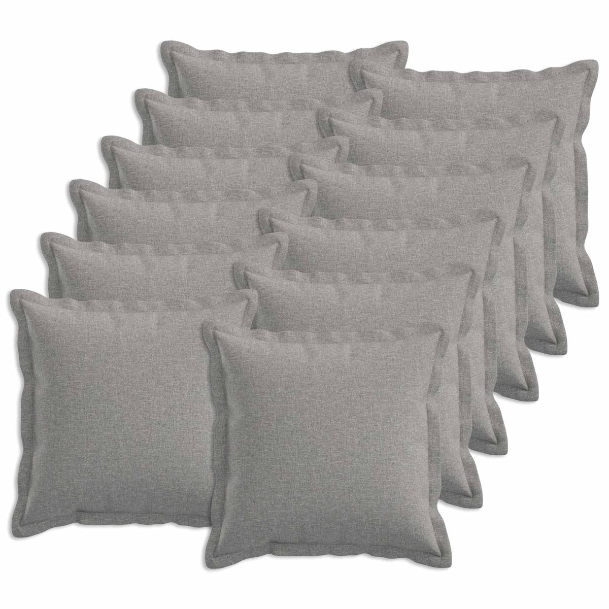 Cushion Cover 12 pcs HOUTEN Cloud Grey 50 x 50 cm Faux Linen