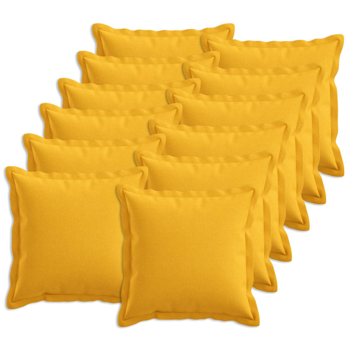 Cushion Cover 12 pcs HOUTEN Light Yellow 50 x 50 cm Faux Linen