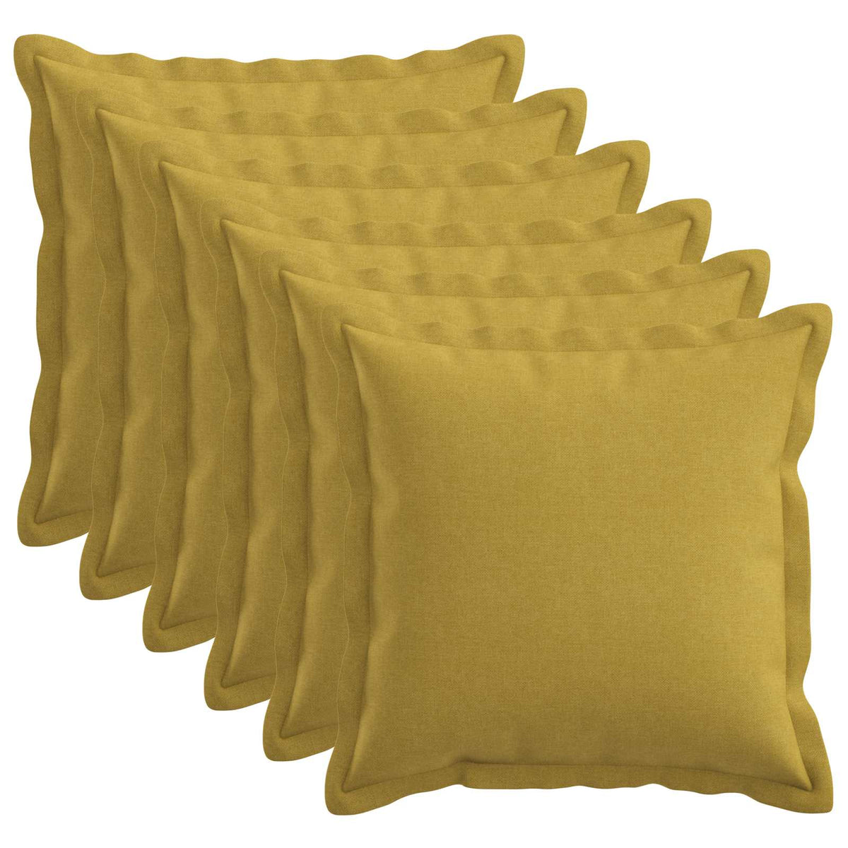 Cushion Cover 6 pcs HOUTEN Light Green 50 x 50 cm Faux Linen