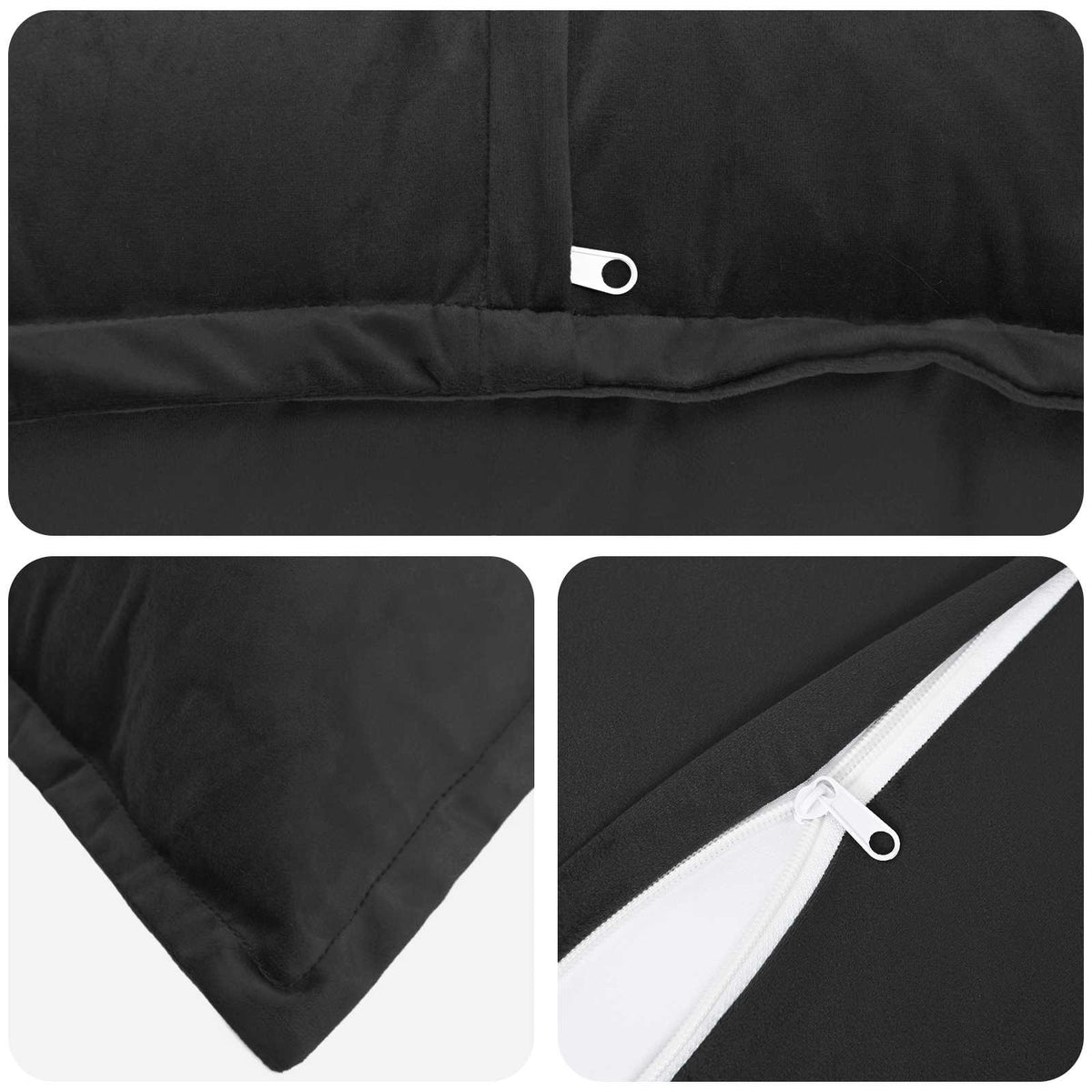 Cushion Cover 12 pcs HOUTEN Black 50 x 50 cm Velvet