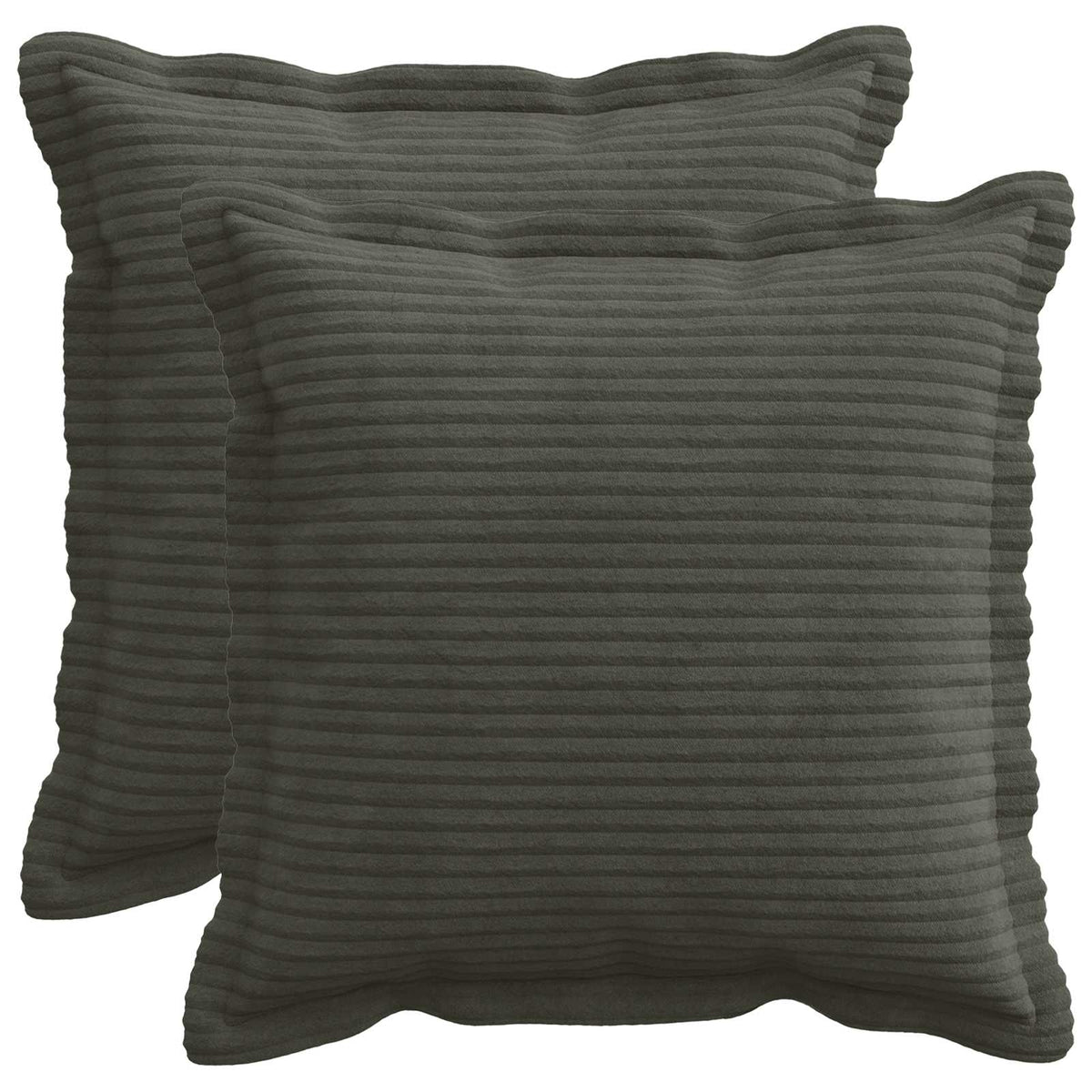 Cushion Cover 2 pcs HOUTEN Anthracite 50 x 50 cm Corduroy