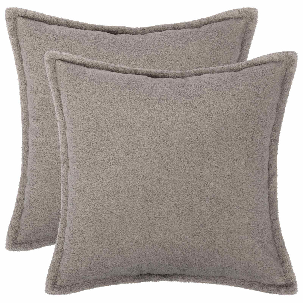 Cushion Cover 2 pcs HOUTEN Light Grey 50 x 50 cm Bouclé