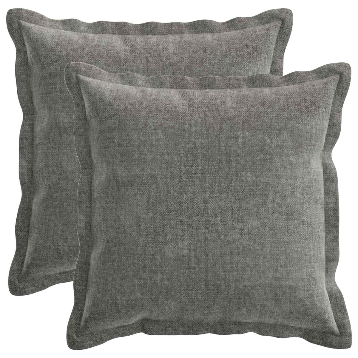 Cushion Cover 2 pcs HOUTEN Dark Grey 50 x 50 cm Chenille Fabric