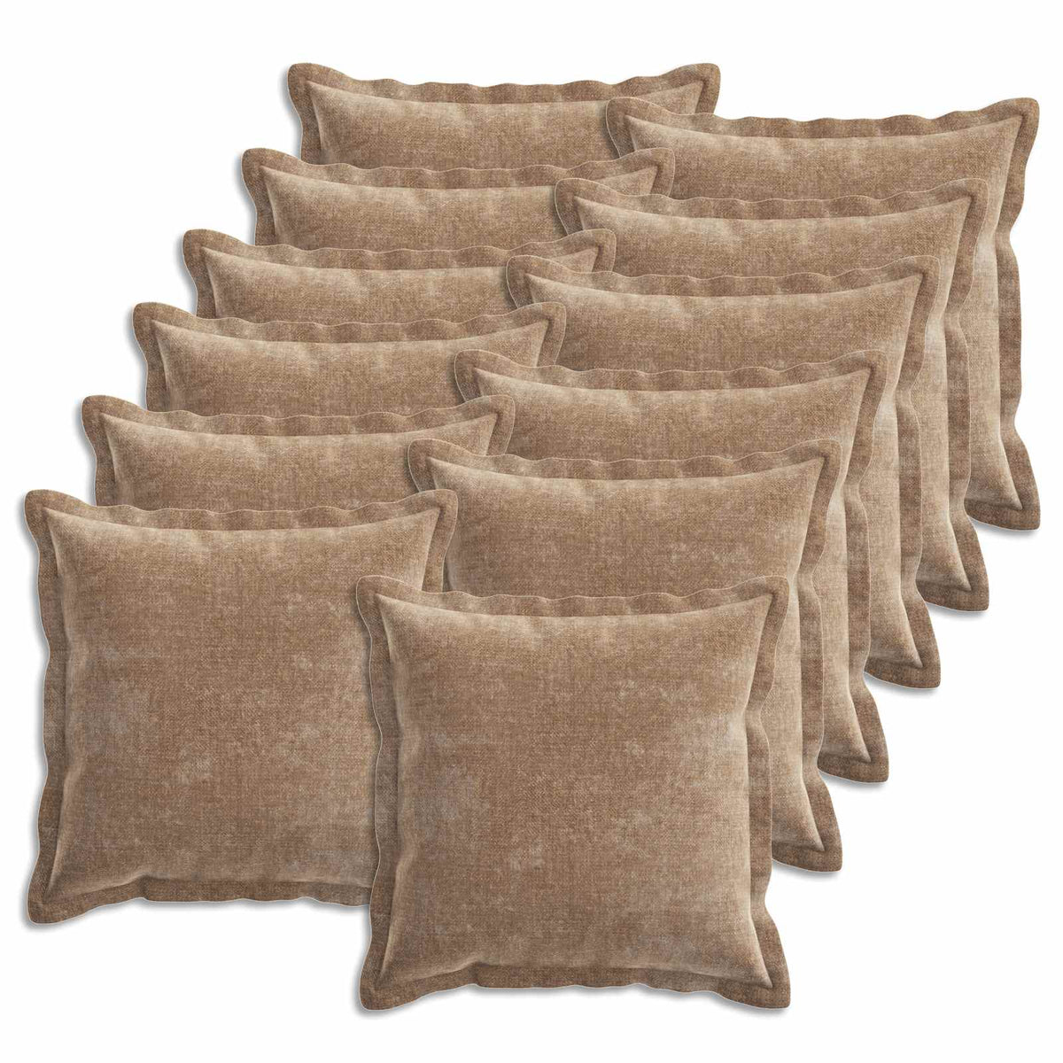 Cushion Cover 12 pcs HOUTEN Brown 50 x 50 cm Chenille Fabric