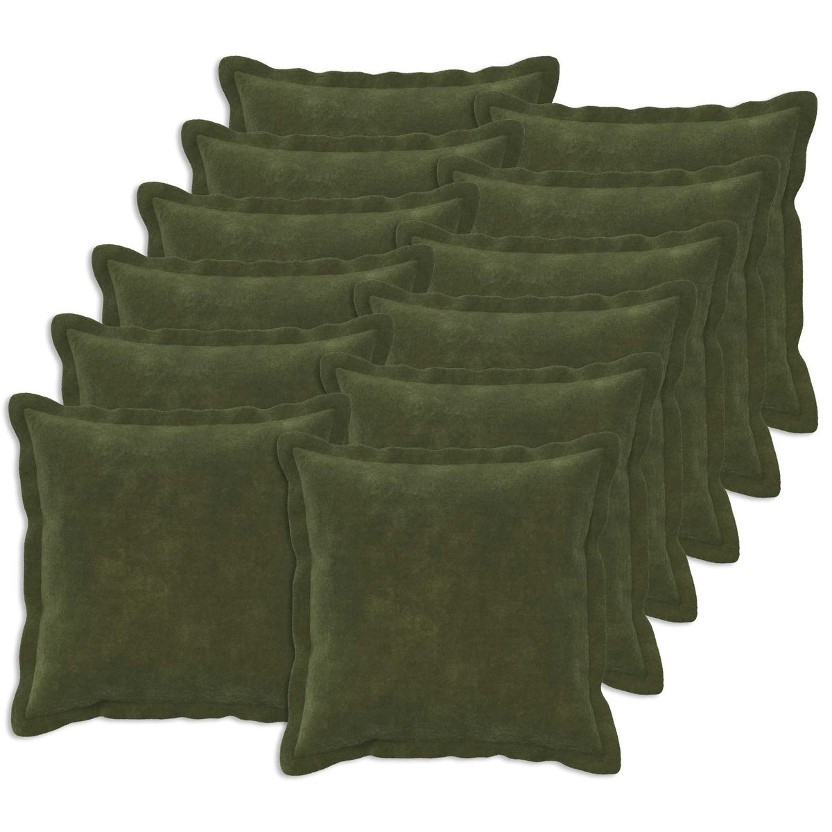 Cushion Cover 12 pcs HOUTEN Green 50 x 50 cm Microfiber Fleece