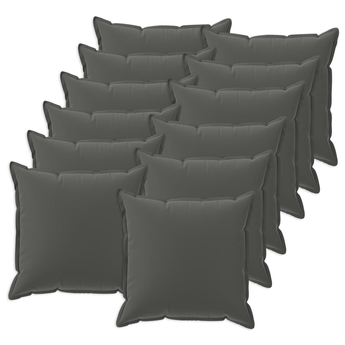Cushion Cover 12 pcs HOUTEN Anthracite 50 x 50 cm Polyester