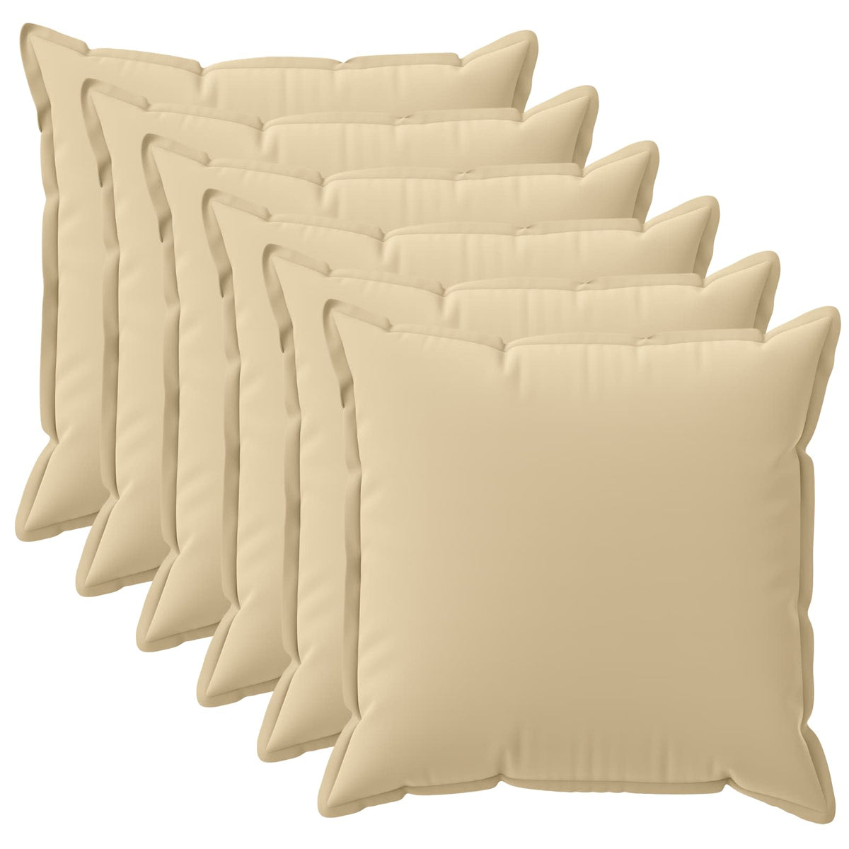 Cushion Cover 6 pcs HOUTEN Beige 50 x 50 cm Polyester