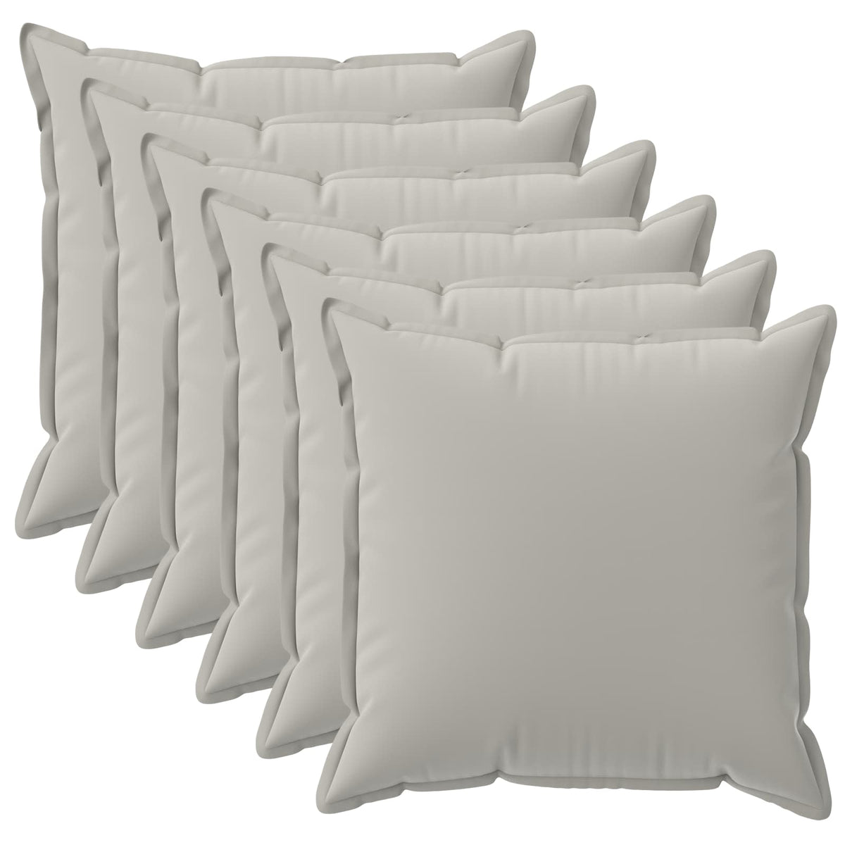 Cushion Cover 6 pcs HOUTEN Grey 50 x 50 cm Polyester