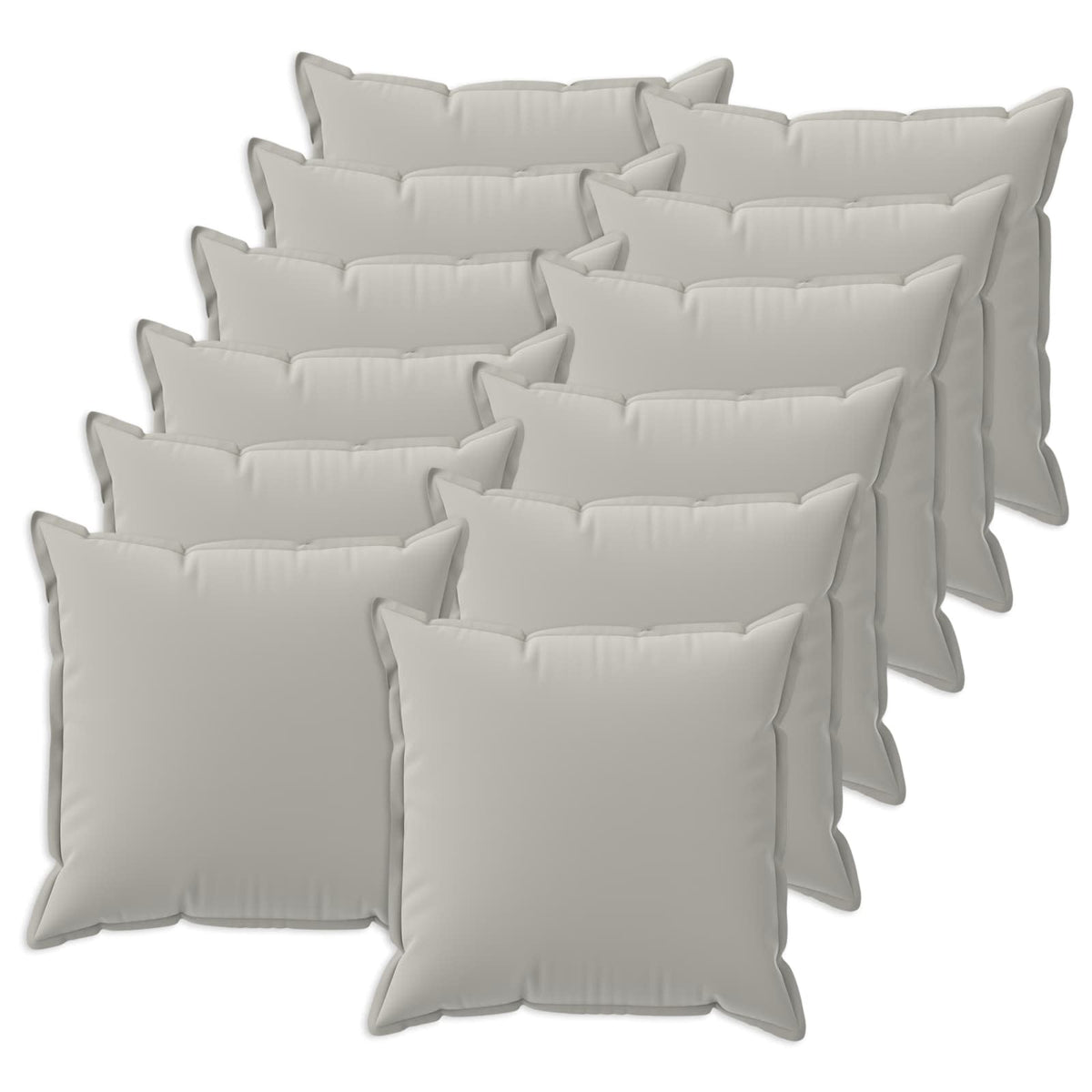 Cushion Cover 12 pcs HOUTEN Grey 50 x 50 cm Polyester