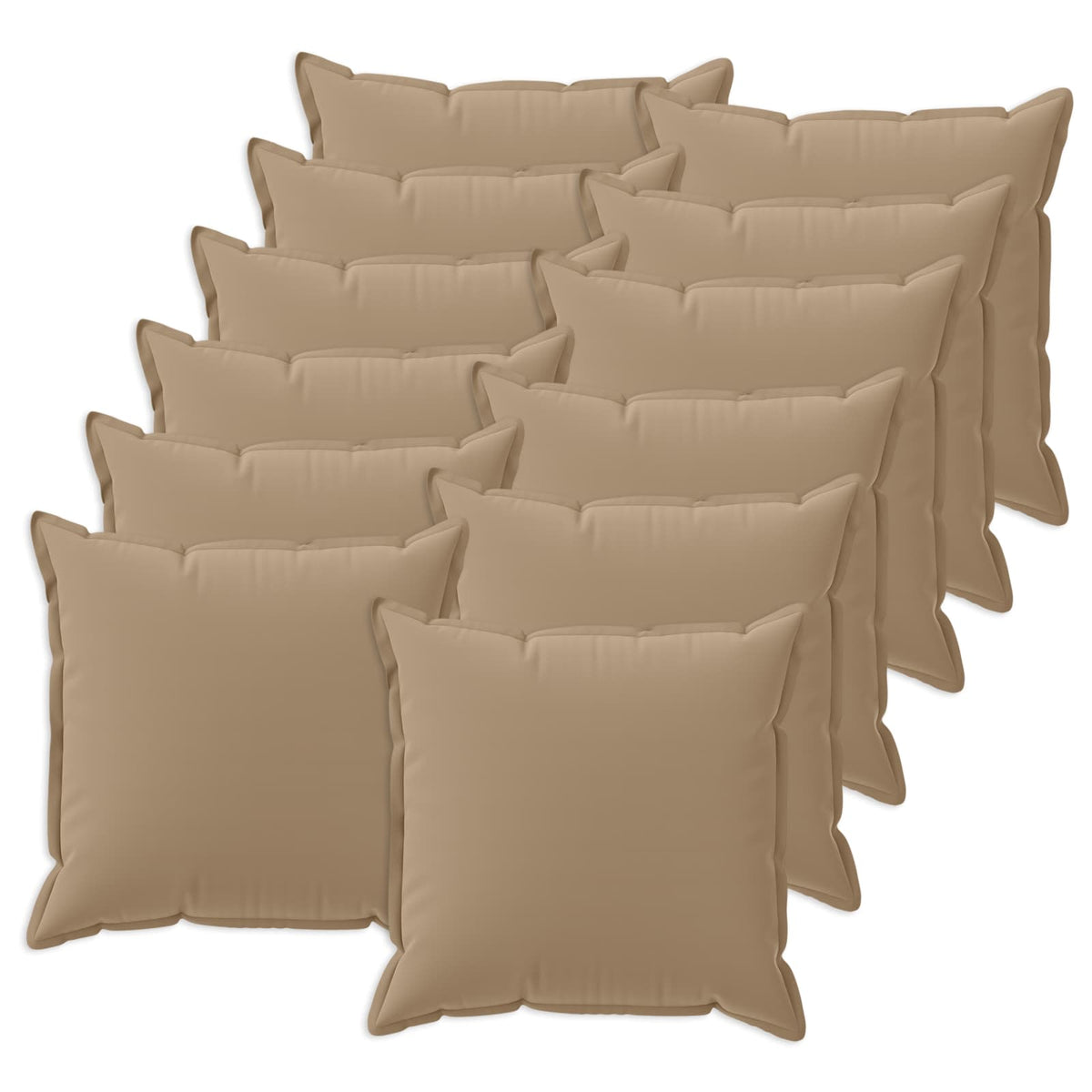 Cushion Cover 12 pcs HOUTEN Taupe 50 x 50 cm Polyester