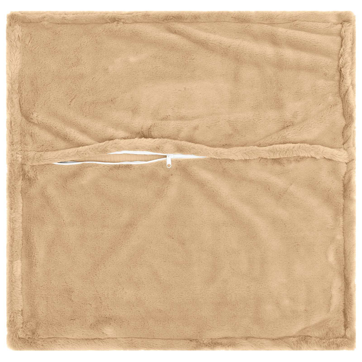 Cushion Cover 2 pcs HOUTEN Cream 50 x 50 cm Faux Rabbit Fur