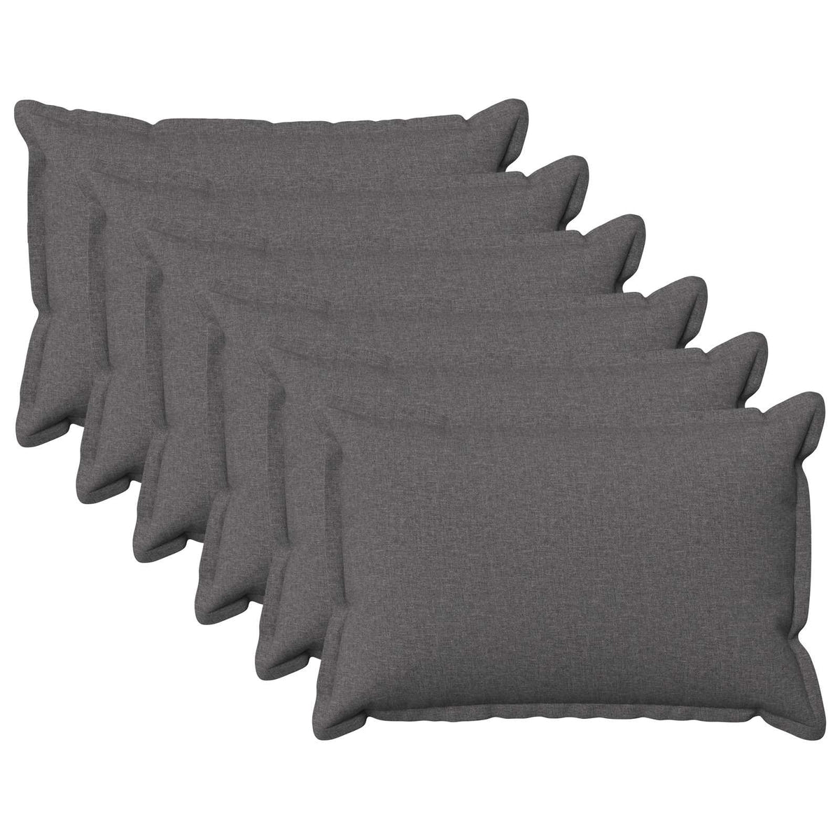 Cushion Cover 6 pcs HOUTEN Light Grey 50 x 70 cm Faux Linen