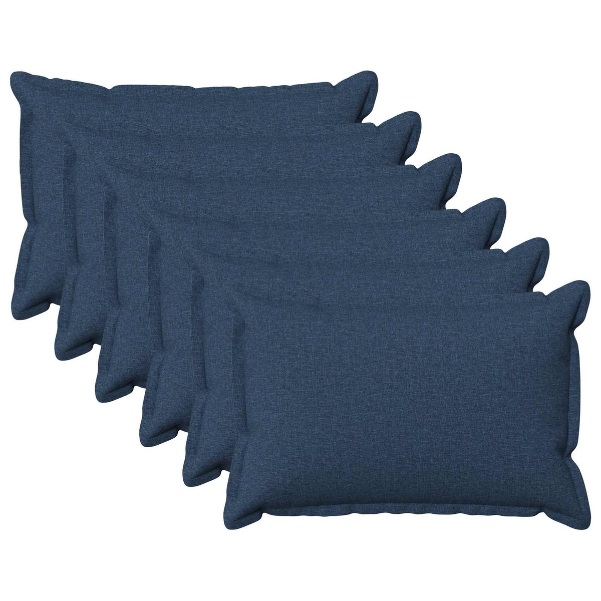 Cushion Cover 6 pcs HOUTEN Blue 50 x 70 cm Faux Linen