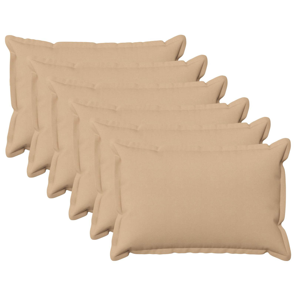 Cushion Cover 6 pcs HOUTEN Cream 50 x 70 cm Faux Linen