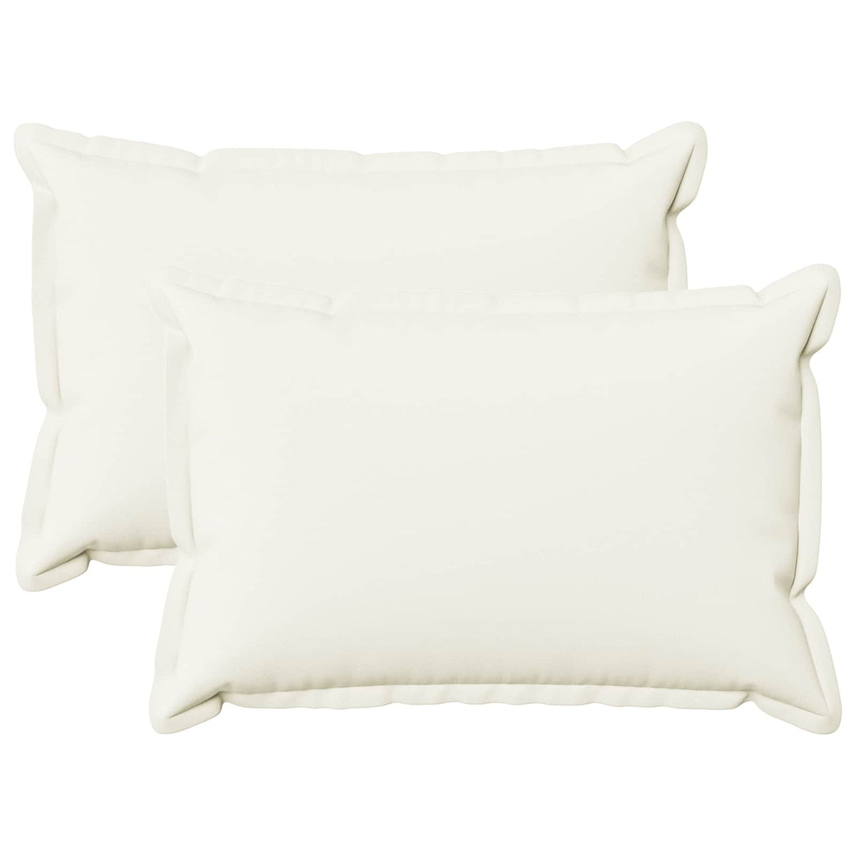 Cushion Cover 2 pcs HOUTEN White 50 x 70 cm Faux Linen