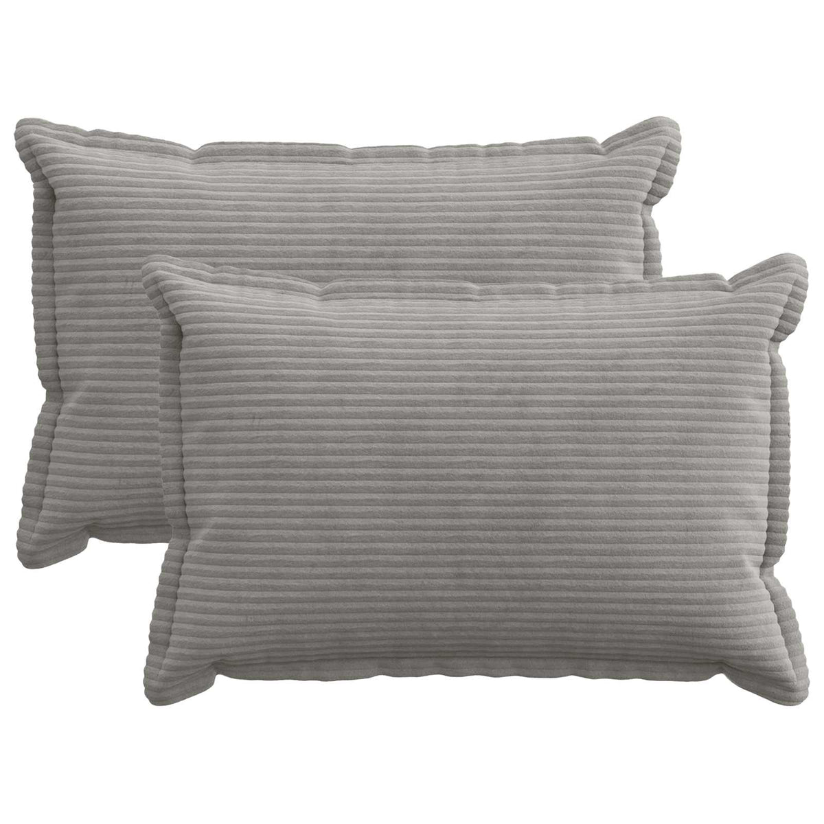 Cushion Cover 2 pcs HOUTEN Light Grey 50 x 70 cm Corduroy
