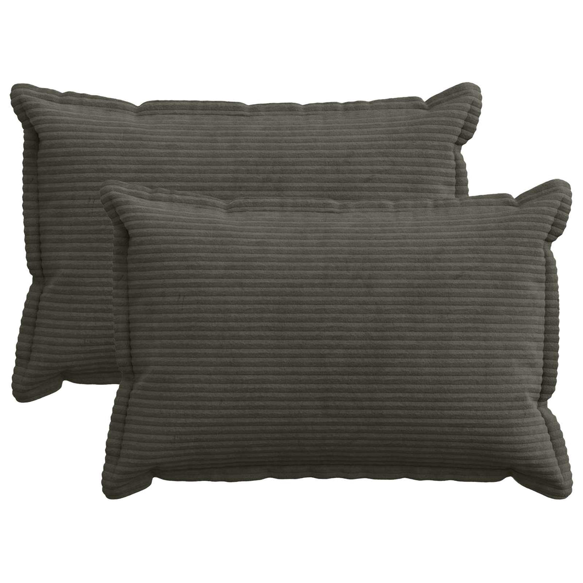 Cushion Cover 2 pcs HOUTEN Anthracite 50 x 70 cm Corduroy