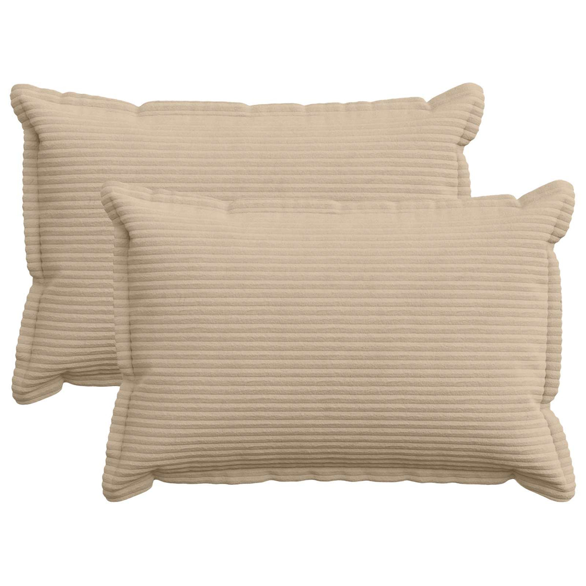 Cushion Cover 2 pcs HOUTEN Taupe 50 x 70 cm Corduroy