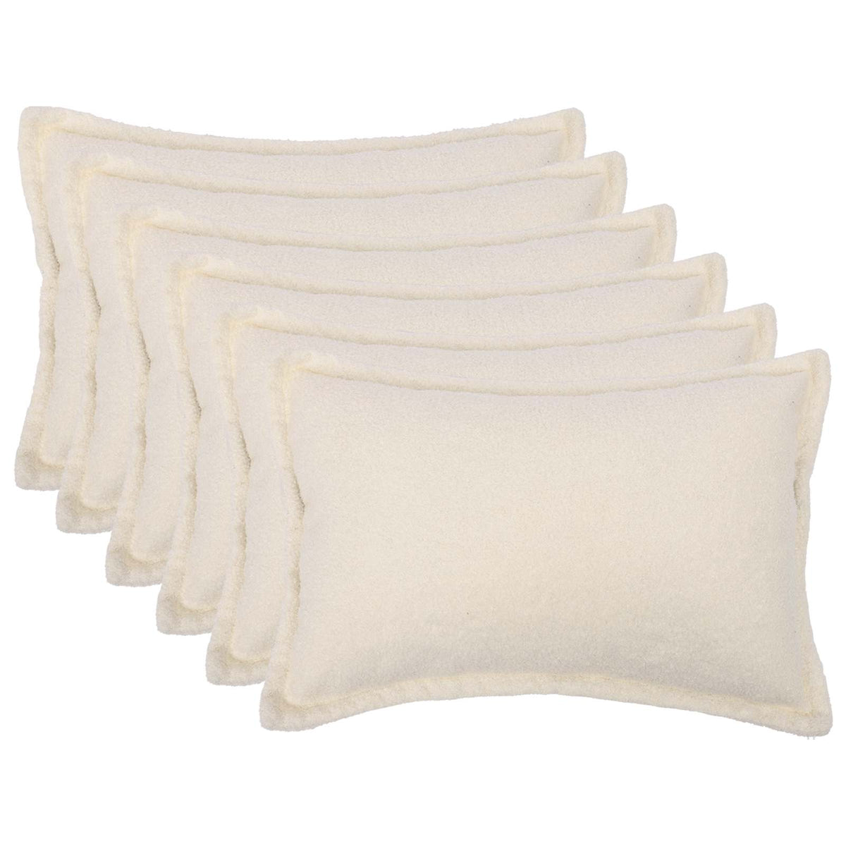 Cushion Cover 6 pcs HOUTEN Cream 50 x 70 cm Bouclé