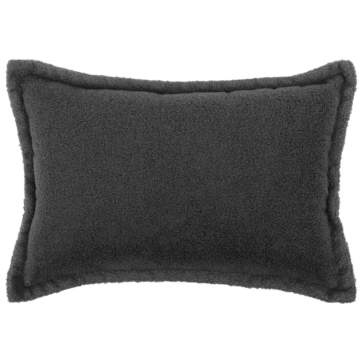 Cushion Cover 2 pcs HOUTEN Dark Grey 50 x 70 cm Bouclé