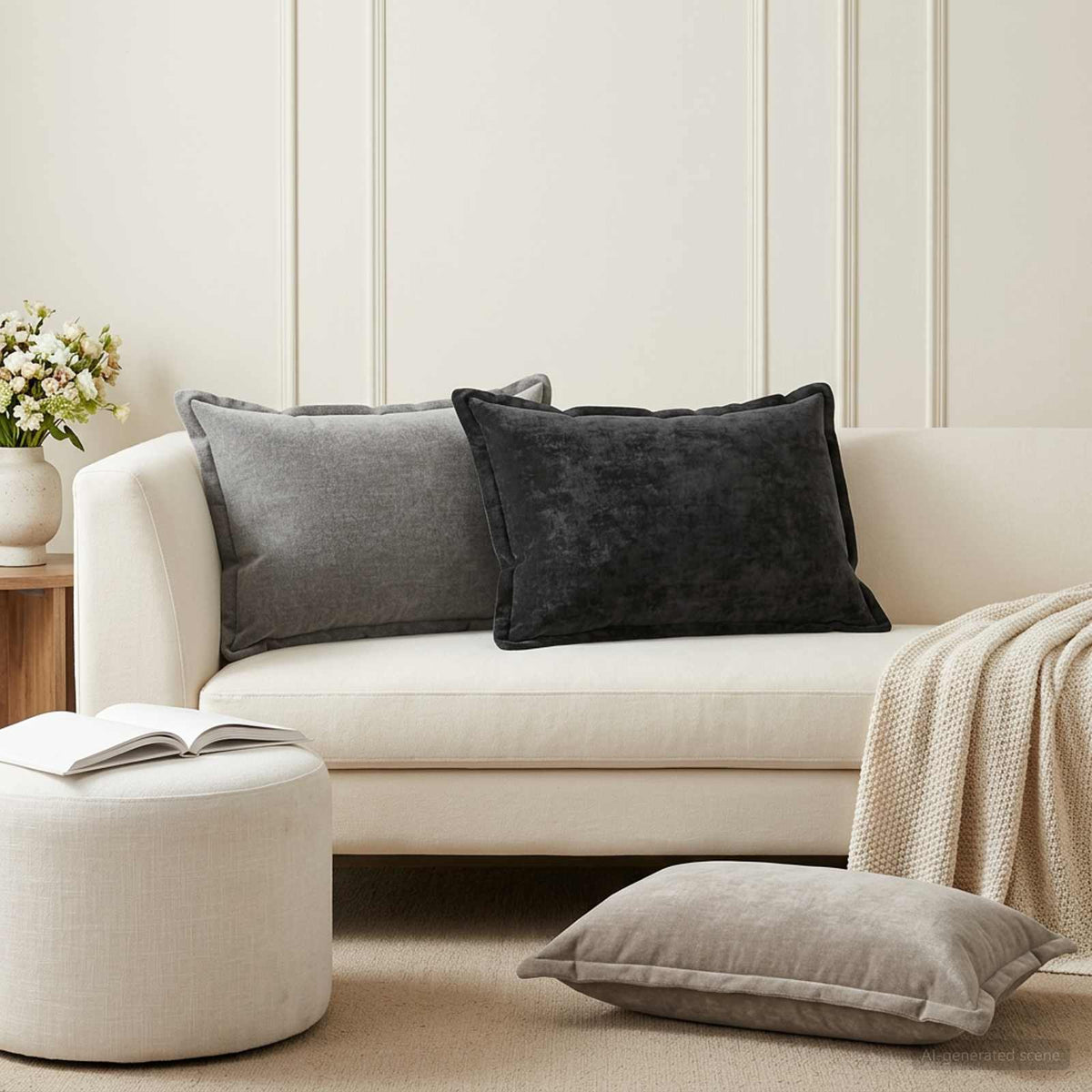 Cushion Cover 6 pcs HOUTEN Light Grey 50 x 70 cm