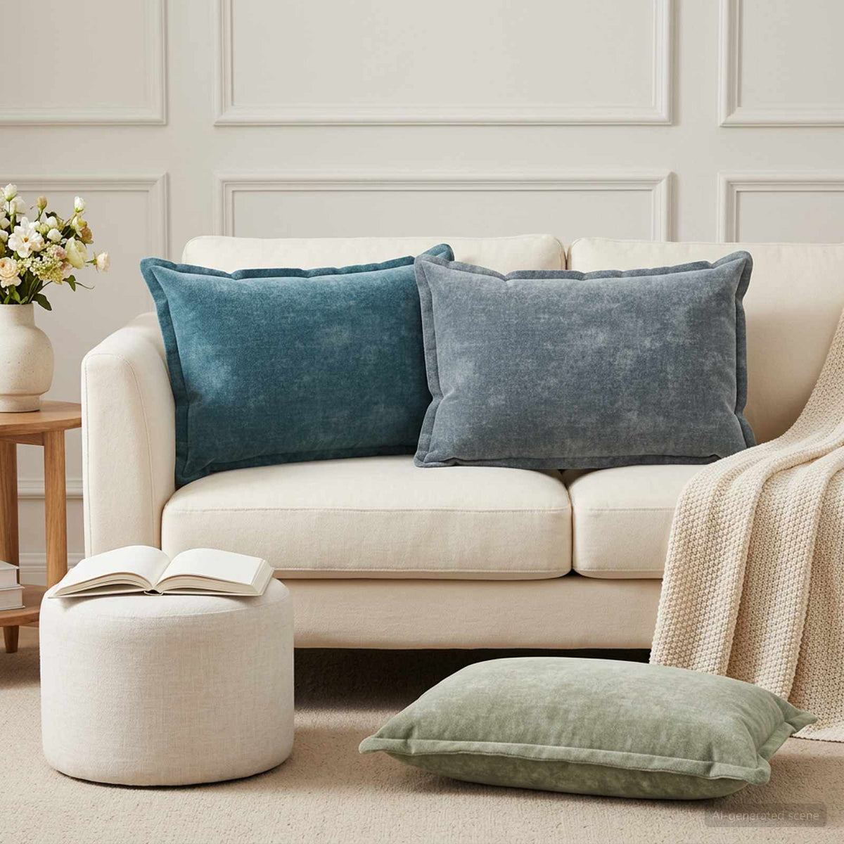 Cushion Cover 6 pcs HOUTEN Light Blue 50 x 80 cm